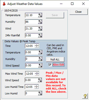 Adjust Weather Data Values