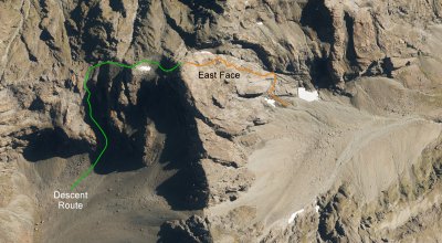 Mt Russel - East Face route (The Last Bush Ranger)